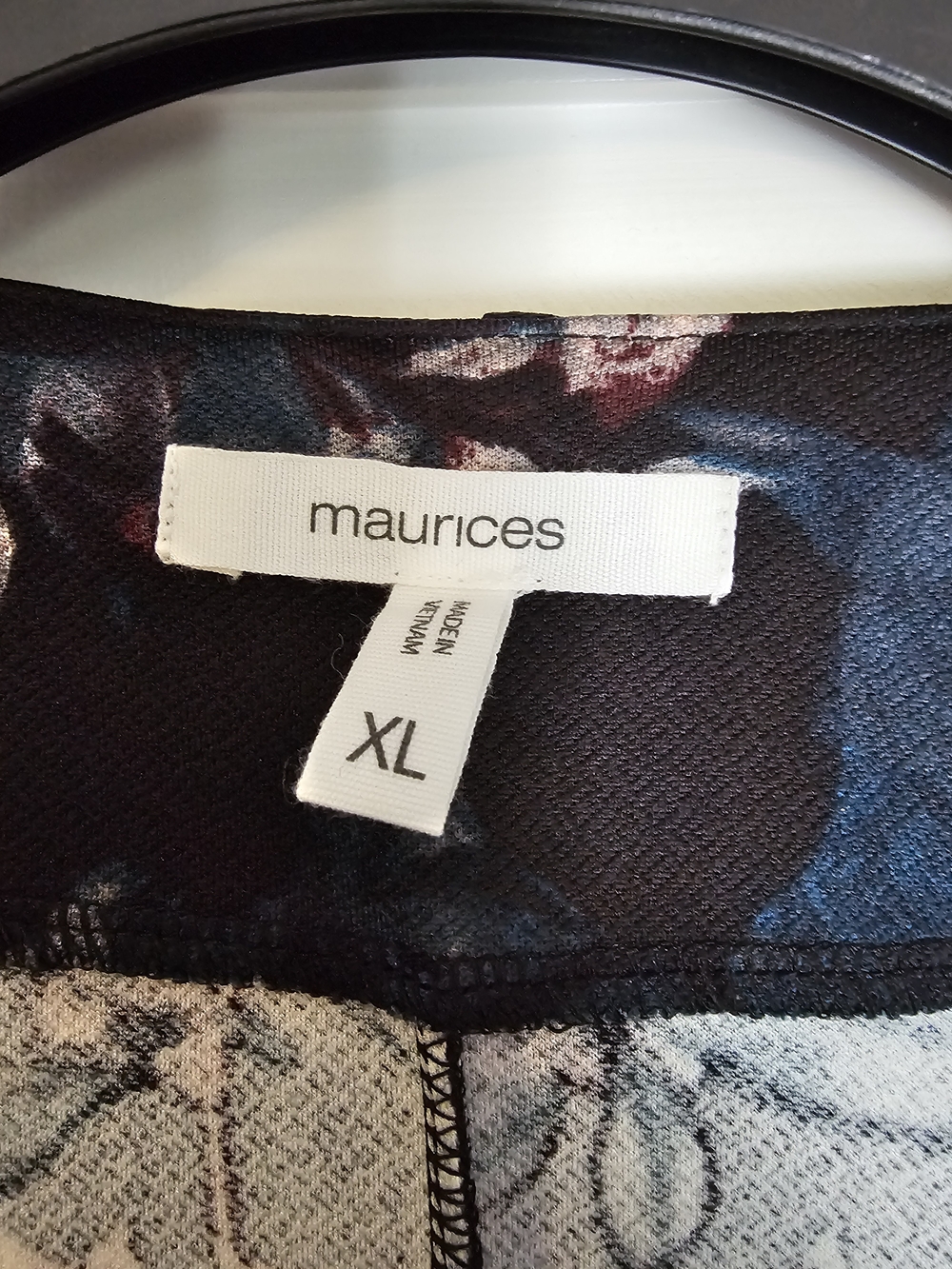 4/$25 Maurices Black Floral Open Blazer with Pink and Blue Accents - Picture 2 of 3